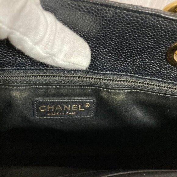 Authentic Chanel GST Caviar Grand Shopping Tote Quilted Shoulder Bag Black Chain - Picture 14 of 16